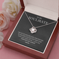 My Soulmate, Love Knot Necklace With Message Card, Pendant For Her, Birthday, Gift For Her, Jewelry For Her, Anniversary Gift, Flawless Necklace With Message Card