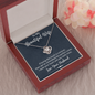 To My Beautiful Wife, Love Knot Necklace With I Stole Your Heart And You Stole Mine Message Card, Pendant For Her, Birthday, Anniversary, Gift For Her, Jewelry For Her