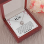 To My Wife, Love Knot Necklace With Thank You For Being My Dearest Wife Message Card, Jewelry For Her, Birthday Gift, Anniversary, Gift For Her, Pendant For Her