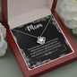 Mom, Love Knot Necklace With I Love You The Most You're The Best Message Card, Mother's Day Gift, Birthday, Anniversary, Pendant For Her, Jewelry For Her