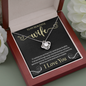 To My Beautiful Wife, Love Knot Necklace With I Would Give You The Ability To See Yourself Through My Eyes Message Card, Birthday, Gift For Her, Jewelry For Her, Pendant For Her