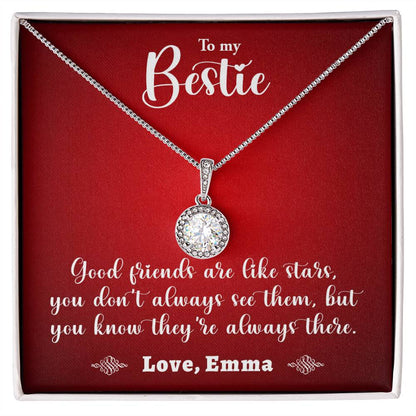 TO MY BESTIE, ETERNAL HOPE NECKLACE WITH MESSAGE CARD, BIRTHDAY GIFT FOR HER WITH MESSAGE CARD, GIFT FOR BESTIE, NECKLACE JEWELLERY