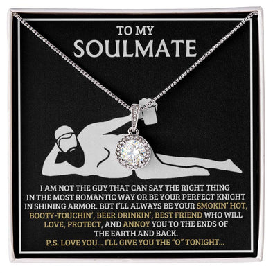 To my soulmate necklace for wife, birthday/anniversary gift for her, eternal hope necklace with message card, Stainless steel necklace