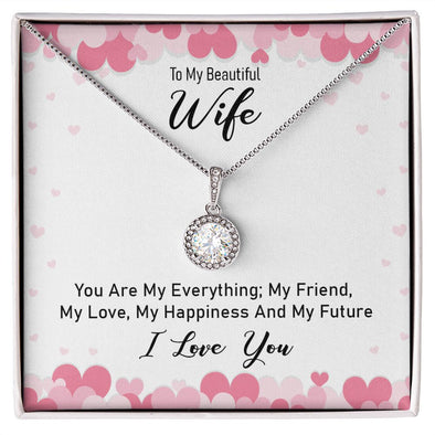 TO MY WIFE, ETERNAL HOPE NECKLACE WITH MESSAGE CARD, UNIQUE GIFT FOR HER, BIRTHDAY GIFT FOR WIFE