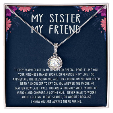 To My Sister My Friend Eternal Hope Necklace For Her Soul Sister Necklace Sister Gifts Necklace With Message Card For Sister Sister To Sister Gifts