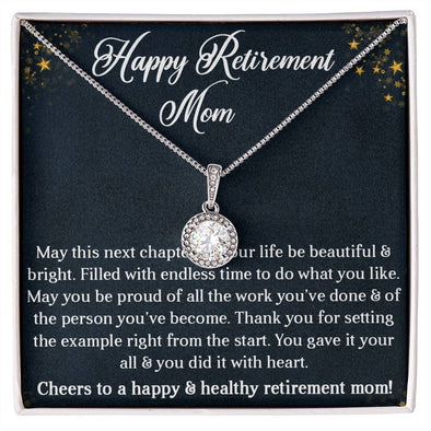 HAPPY RETIREMENT MOM, ETERNAL HOPE NECKLACE WITH BEAUTIFUL MESSAGE CARD, UNIQUE GIFT FOR MOM, NECKLACE JEWELLERY FOR HER