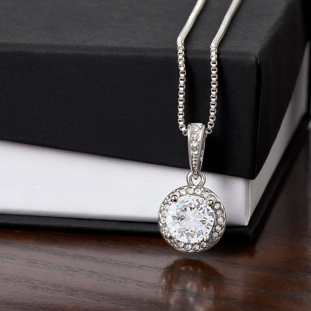 TO MY GORGEOUS SOULMATE, ETERNAL HOPE NECKLACE WITH MESSAGE CARD, GIFT FOR HER, BIRTHDAY AND ANNIVERSAY GIFT, UNIQUE GIFT FOR HER
