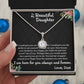 TO MY BEAUTIFUL DAUGHTER, ETERNAL HOPE NECKLACE WITH MESSAGE CARD,  GIFT FOR HER, UNQUE GIFT FOR DAUGHTER FROM DAD, ALWAYS AND FOREVER