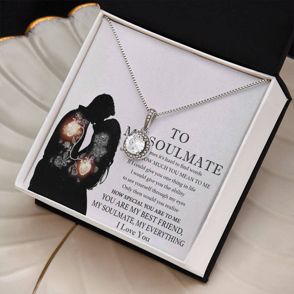 To My Soulmate, Sterling Silver Eternal Hope Necklace For Her, Birthday/ Anniversary Gift For Her, From Him