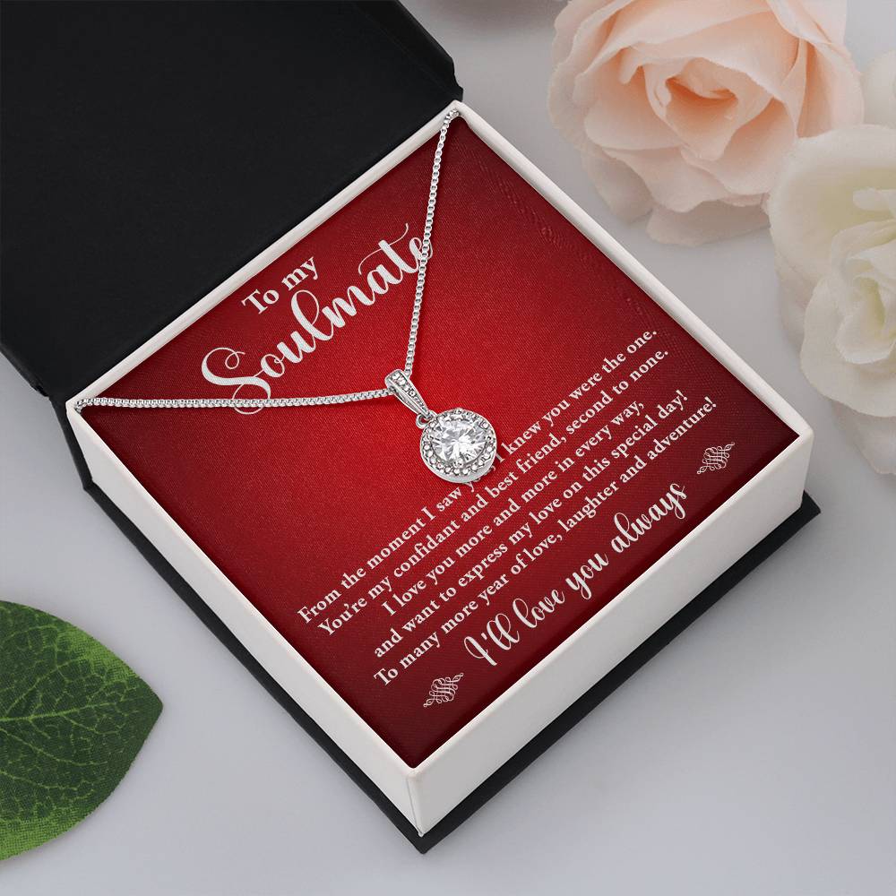 TO MY SOULMATE, ETERNAL HOPE NECKLACE WITH MESSAGE CARD, BIRTHDAY GIFT FOR HER, NECKLACE JEWELLERY, UNIQUE GIFT FOR HER WITH BEAUTIFUL MESSAGE CARD