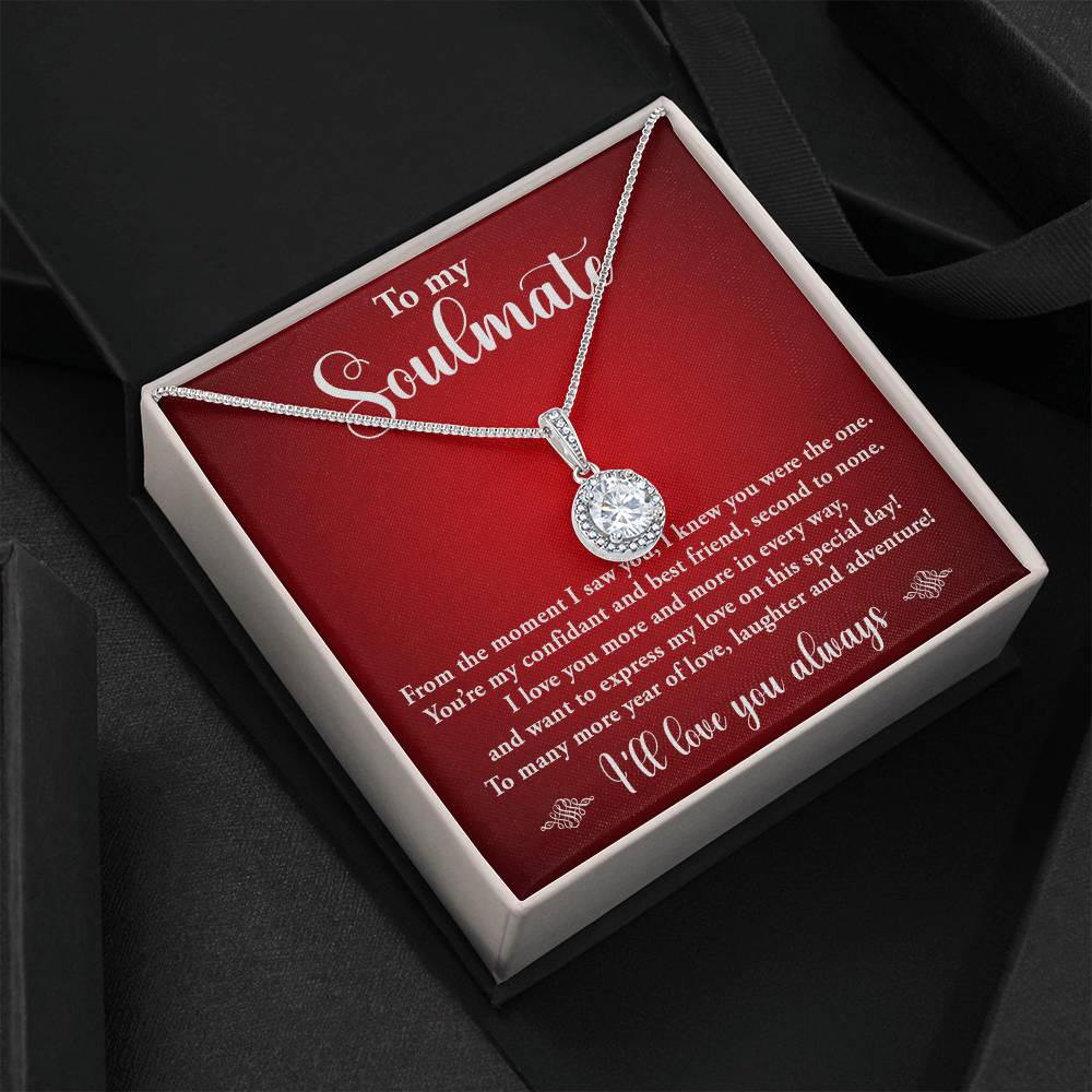 TO MY SOULMATE, ETERNAL HOPE NECKLACE WITH MESSAGE CARD, BIRTHDAY GIFT FOR HER, NECKLACE JEWELLERY, UNIQUE GIFT FOR HER WITH BEAUTIFUL MESSAGE CARD