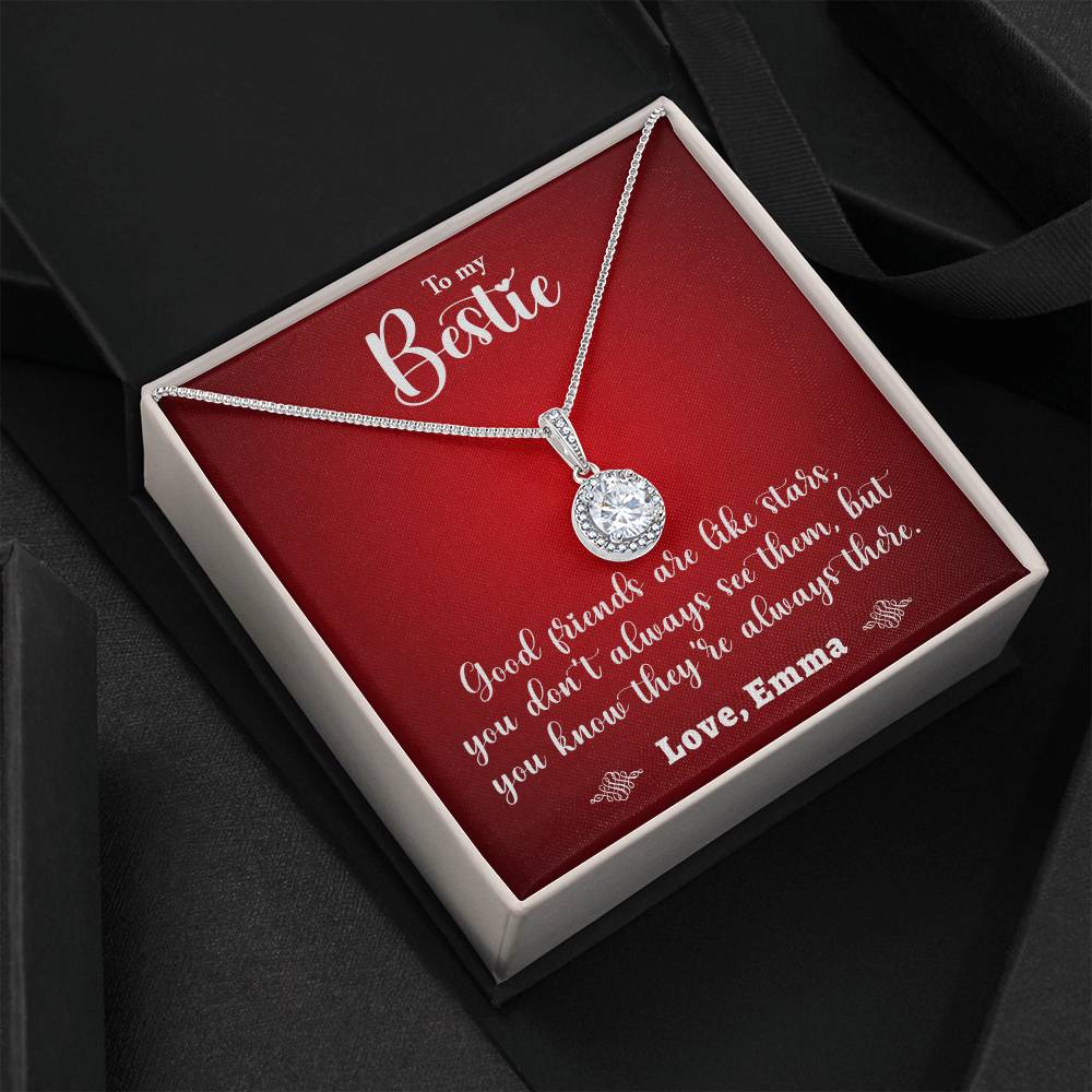 TO MY BESTIE, ETERNAL HOPE NECKLACE WITH MESSAGE CARD, BIRTHDAY GIFT FOR HER WITH MESSAGE CARD, GIFT FOR BESTIE, NECKLACE JEWELLERY