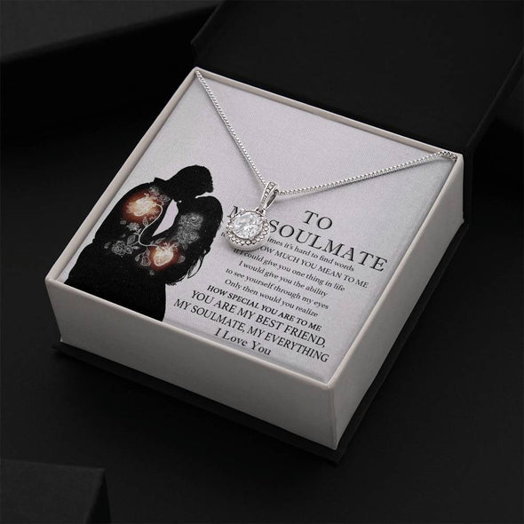 To My Soulmate, Sterling Silver Eternal Hope Necklace For Her, Birthday/ Anniversary Gift For Her, From Him