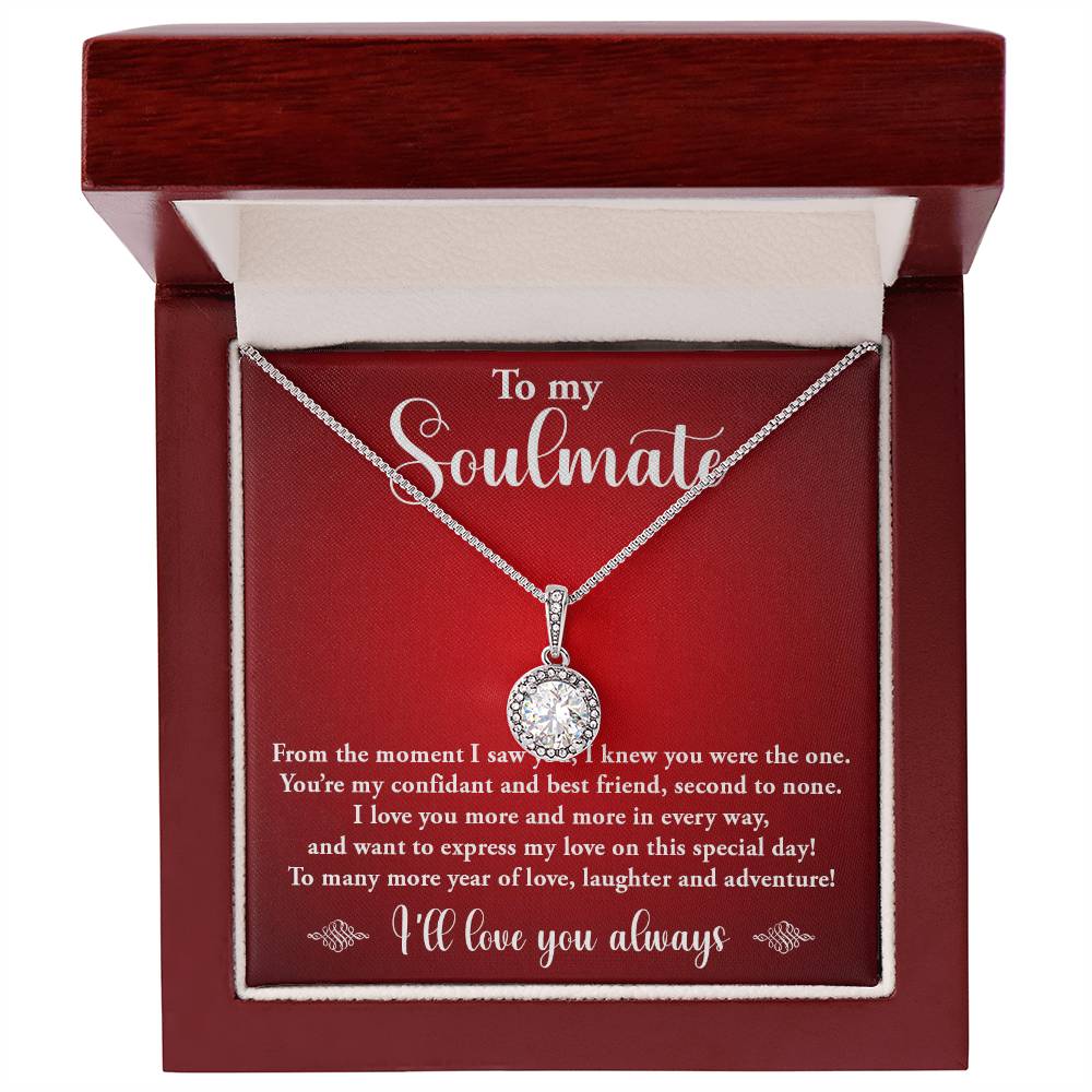 TO MY SOULMATE, ETERNAL HOPE NECKLACE WITH MESSAGE CARD, BIRTHDAY GIFT FOR HER, NECKLACE JEWELLERY, UNIQUE GIFT FOR HER WITH BEAUTIFUL MESSAGE CARD