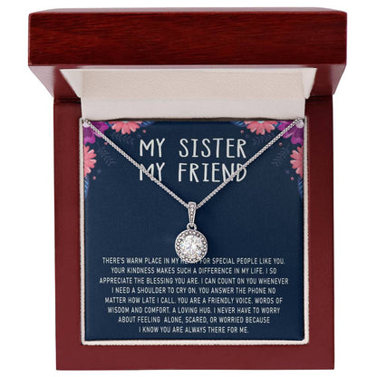 To My Sister My Friend Eternal Hope Necklace For Her Soul Sister Necklace Sister Gifts Necklace With Message Card For Sister Sister To Sister Gifts