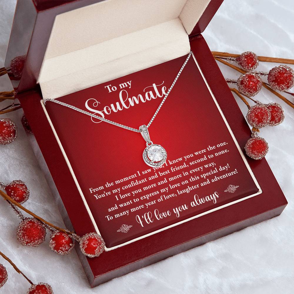 TO MY SOULMATE, ETERNAL HOPE NECKLACE WITH MESSAGE CARD, BIRTHDAY GIFT FOR HER, NECKLACE JEWELLERY, UNIQUE GIFT FOR HER WITH BEAUTIFUL MESSAGE CARD