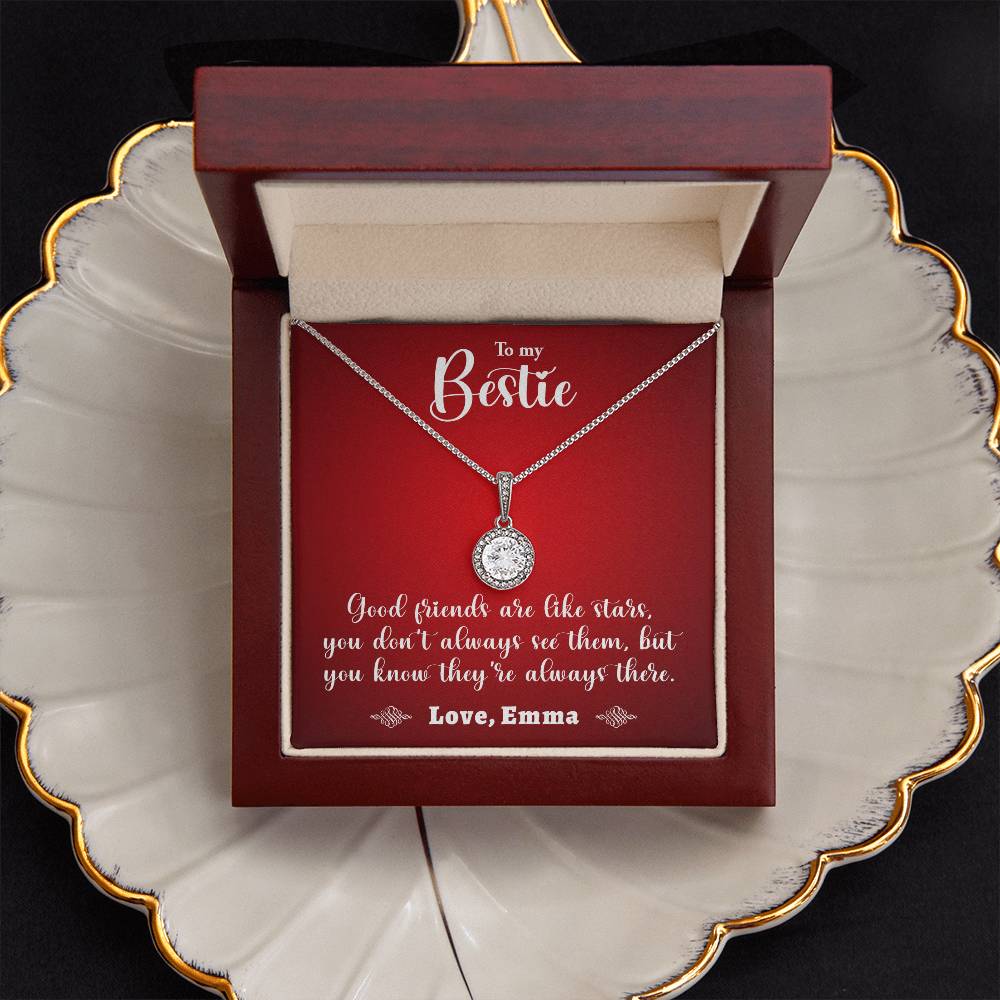 TO MY BESTIE, ETERNAL HOPE NECKLACE WITH MESSAGE CARD, BIRTHDAY GIFT FOR HER WITH MESSAGE CARD, GIFT FOR BESTIE, NECKLACE JEWELLERY
