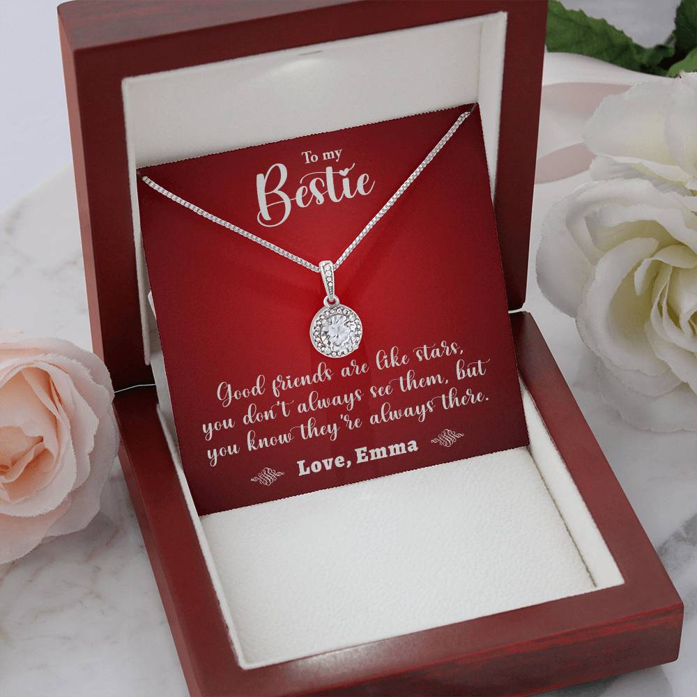 TO MY BESTIE, ETERNAL HOPE NECKLACE WITH MESSAGE CARD, BIRTHDAY GIFT FOR HER WITH MESSAGE CARD, GIFT FOR BESTIE, NECKLACE JEWELLERY