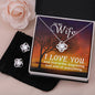 I LOVE YOU, LOVE KNOT EARRING & NECKACLE SET WITH MESSAGE CARD, ANNIVERSAY AND BIRTHDAY GIFT FOR HER