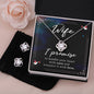 TO MY WIFE, LOVE KNOT EARRING & NECKACLE SET, ANNIVERSARY AND BIRTHDAY GIFT FOR WIFE, BEAUTIFUL GIFT WITH MESSAGE CARD FOR HER
