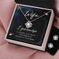TO MY WIFE, LOVE KNOT EARRING & NECKACLE SET, ANNIVERSARY AND BIRTHDAY GIFT FOR WIFE, BEAUTIFUL GIFT WITH MESSAGE CARD FOR HER