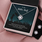 TO MY BETTER HALF, LOVE KNOT EARRING AND NECKLACE SET WITH MESSAGE CARD, UNIQUE GIFT FOR HER, ANNIVERSARY AND BIRTHDAY GIFT, NECKALCE JEWELLERY FOR HER