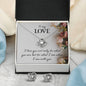 TO MY LOVE, LOVE KNOT EARRING AND NECKLACE SET, ANNIVERSARY AND BIRTHDAY GIFT, UNIQUE GIFT WITH MESSAGE CARD FOR HER, NECKALCE JEWELLERY