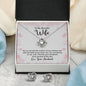 TO MY BEAUTIFUL WIFE, LOVE KNOT EARRING & NECKACLE SET WITH MESSAGE CARD, BIRTHDAY AND ANNIVERSARY GIFT FOR WIFE, BEAUTIFUL GIFT FOR HER