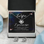 TO MY WIFE, LOVE KNOT EARRING & NECKACLE SET, ANNIVERSARY AND BIRTHDAY GIFT FOR WIFE, BEAUTIFUL GIFT WITH MESSAGE CARD FOR HER