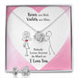 I LOVE YOU, LOVE KNOT EARRING AND NECKLACE SET, UNIQUE GIFT FOR HER WITH MESSAGE CARD, NECKALCE JEWELLERY, ANNIVERSARY AND BIRTHDAY GIFT, JEWELLERY FOR HER