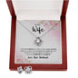 TO MY WIFE, LOVE KNOT EARRING AND NECKLACE SET, UNIQUE GIFT FOR WIFE WITH MESSAGE CARD, NECKALCE JEWELLERY, ANNIVERSARY AND BIRTHDAY GIFT FOR HER FROM HUSBAND