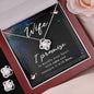 TO MY WIFE, LOVE KNOT EARRING & NECKACLE SET, ANNIVERSARY AND BIRTHDAY GIFT FOR WIFE, BEAUTIFUL GIFT WITH MESSAGE CARD FOR HER