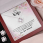 TO MY WIFE, LOVE KNOT EARRING AND NECKLACE SET, UNIQUE GIFT FOR WIFE WITH MESSAGE CARD, NECKALCE JEWELLERY, ANNIVERSARY AND BIRTHDAY GIFT FOR HER FROM HUSBAND