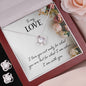 TO MY LOVE, LOVE KNOT EARRING AND NECKLACE SET, ANNIVERSARY AND BIRTHDAY GIFT, UNIQUE GIFT WITH MESSAGE CARD FOR HER, NECKALCE JEWELLERY