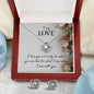 TO MY LOVE, LOVE KNOT EARRING AND NECKLACE SET, ANNIVERSARY AND BIRTHDAY GIFT, UNIQUE GIFT WITH MESSAGE CARD FOR HER, NECKALCE JEWELLERY