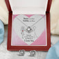 I LOVE YOU, LOVE KNOT EARRING AND NECKLACE SET, UNIQUE GIFT FOR HER WITH MESSAGE CARD, NECKALCE JEWELLERY, ANNIVERSARY AND BIRTHDAY GIFT, JEWELLERY FOR HER