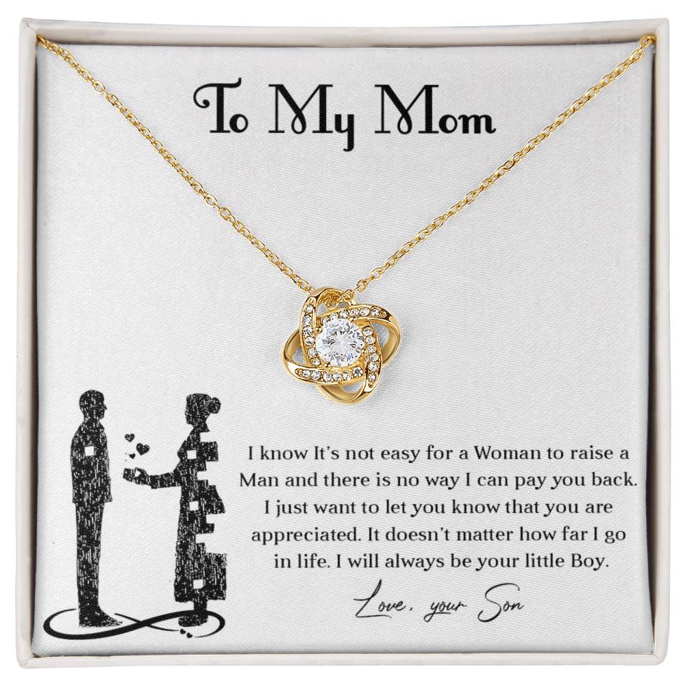 To My Mom, Knot Necklace for Mom From Son, Birthday/ Mothers Day Gift For Her