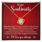 TO MY SOULMATE, LOVE KNOT NECKLACE, BIRTHDAY GIFT FOR HER, NECKLACE WITH MESSGAE CARD