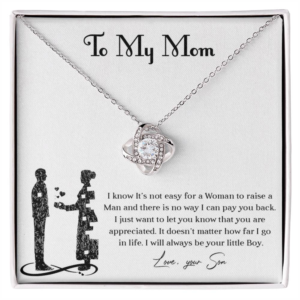 To My Mom, Knot Necklace for Mom From Son, Birthday/ Mothers Day Gift For Her