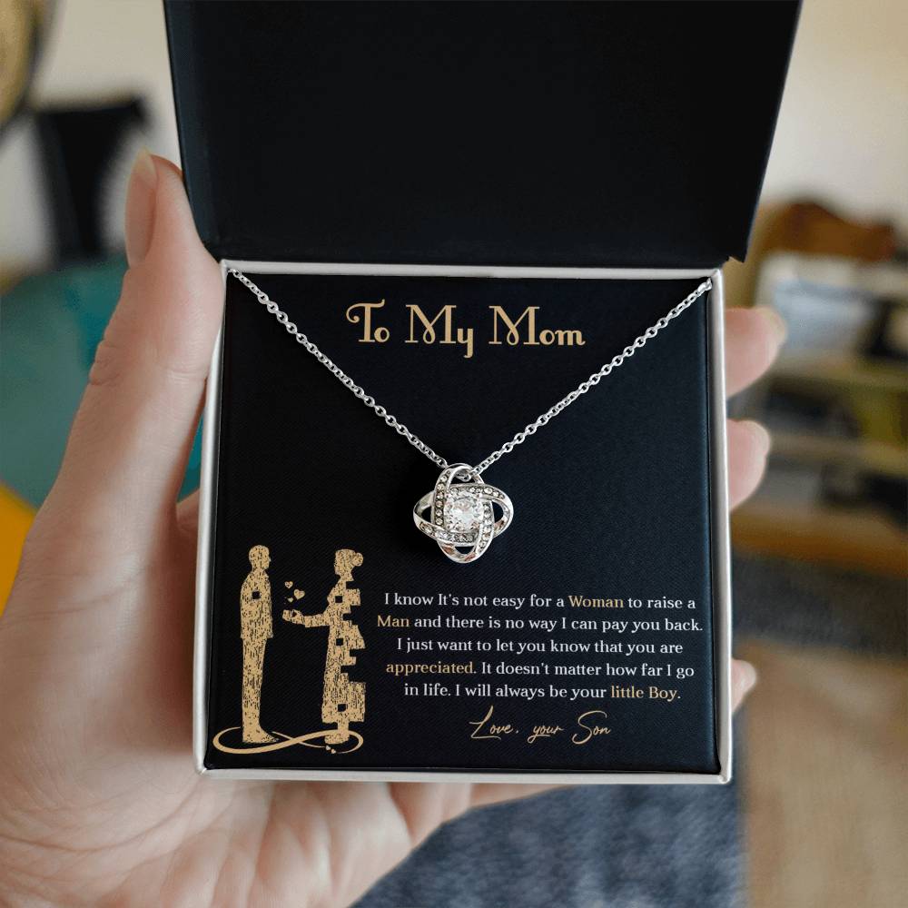 To My Mom, Knot Necklace For Her, Birthday Gift For Her, From Son