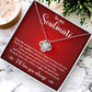 TO MY SOULMATE, LOVE KNOT NECKLACE, BIRTHDAY GIFT FOR HER, NECKLACE WITH MESSGAE CARD