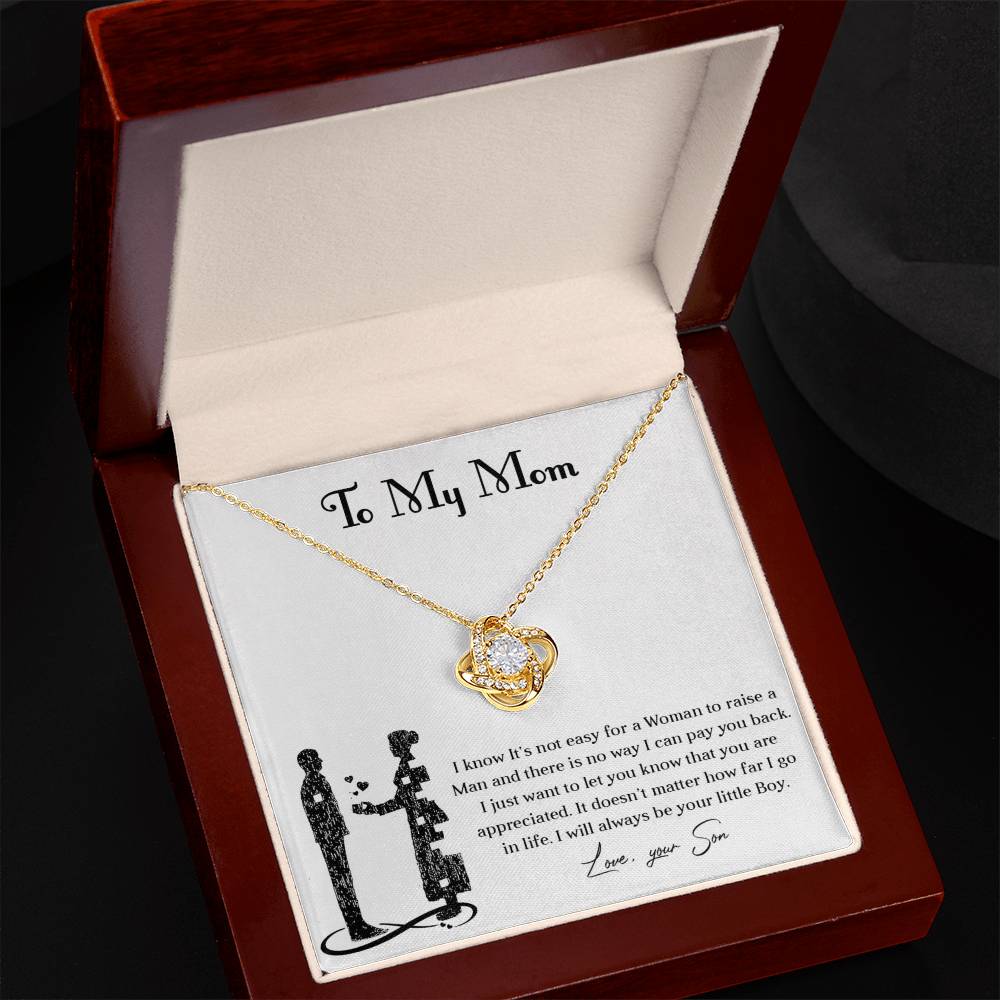 To My Mom, Knot Necklace for Mom From Son, Birthday/ Mothers Day Gift For Her