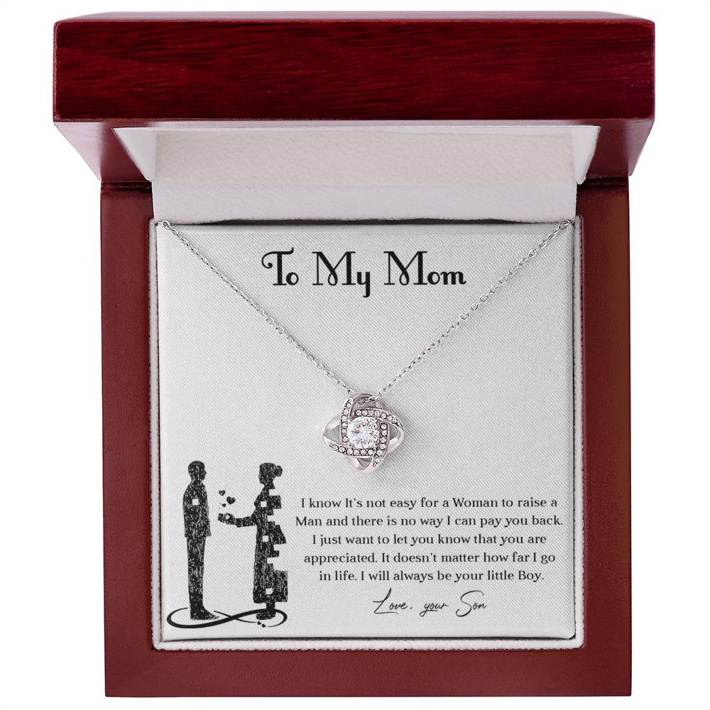 To My Mom, Knot Necklace for Mom From Son, Birthday/ Mothers Day Gift For Her