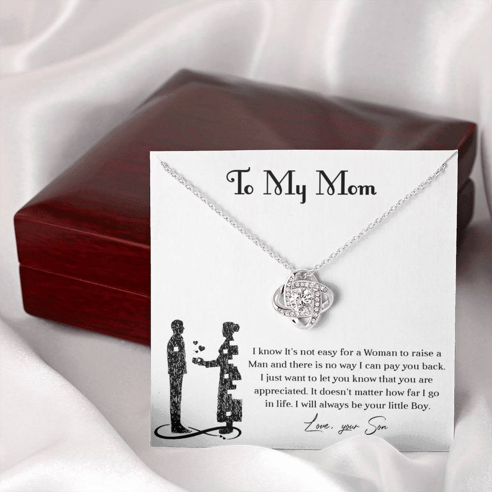 To My Mom, Knot Necklace for Mom From Son, Birthday/ Mothers Day Gift For Her