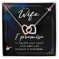 TO MY WIFE,  INTERLOCKING HEART NECKLACE WITH MESSAGE CARD, BIRTHDAY AND ANNIVERSARY GIFT FOR WIFE, NECKLACE JWELERY FOR HER