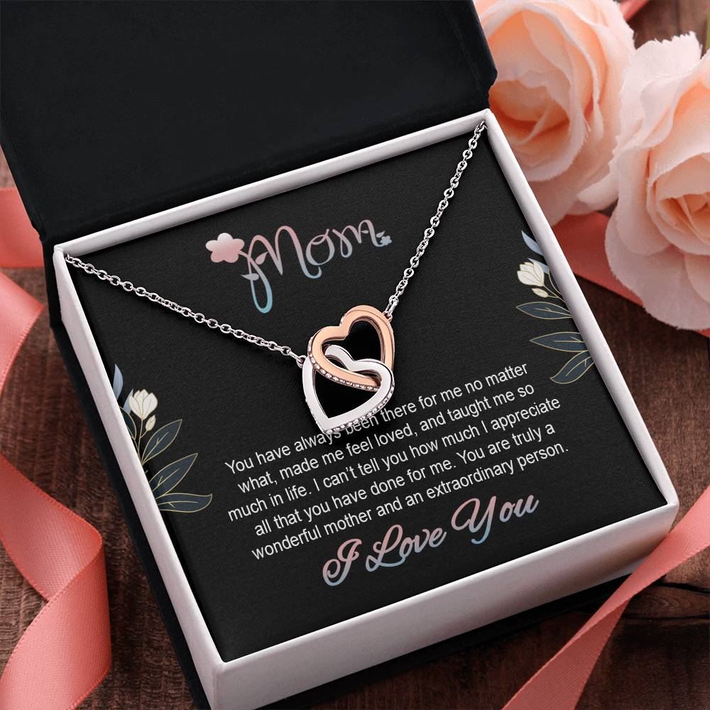 Interlocking Heart Necklace, Necklace For Mom Gift For Birthday, Anniversary, Christmas, Mother's Day, Jewelry For Her, Gift For Her From Her Son/Daughter