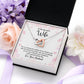 TO MY BEAUTIFUL WIFE,  INTERLOCKING HEART NECKLACE WITH MESSAGE CARD, BIRTHDAY AND ANNIVERSARY GIFT, UNIQUE GIFT FO HER, NECKLACE JWELERY
