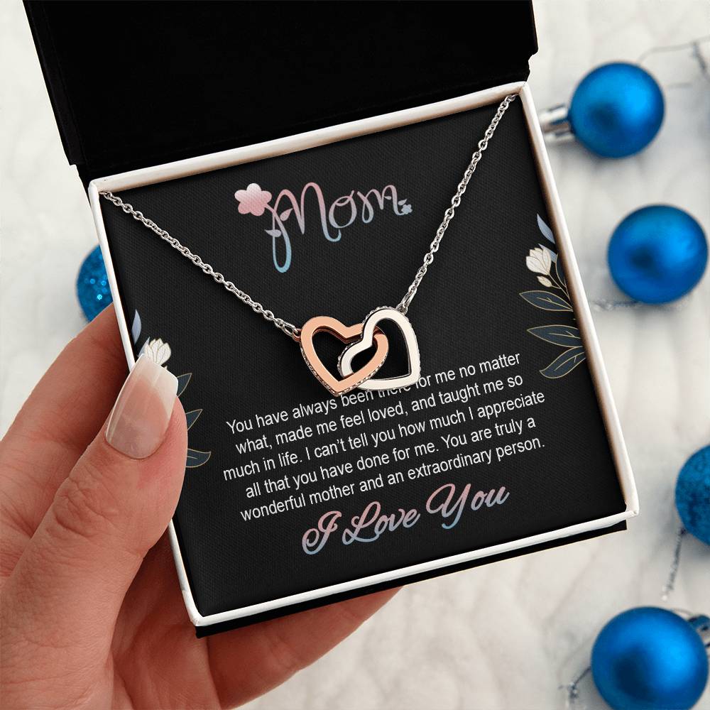 Interlocking Heart Necklace, Necklace For Mom Gift For Birthday, Anniversary, Christmas, Mother's Day, Jewelry For Her, Gift For Her From Her Son/Daughter