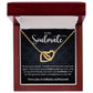 TO MY SOULMATE, INTERLOCKING HEART NECKLACE WITH MESSAGE CARD, GIFT FOR HER