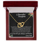 TO MY BEAUTIFUL DAUGHTER, INTERLOCKING HEART NECKLACE WITH MESSAGE CARD, BIRTHDAY GIFT FOR HER, UNQUE GIFT FOR DAUGHTER FROM DAD, ALWAYS AND FOREVER